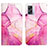 Leather Case Stands Fashionable Pattern Flip Cover Holder Y04B for OnePlus Nord N300 5G Hot Pink