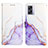Leather Case Stands Fashionable Pattern Flip Cover Holder Y04B for OnePlus Nord N300 5G Purple