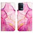 Leather Case Stands Fashionable Pattern Flip Cover Holder Y04B for Oppo A94 4G Hot Pink