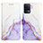 Leather Case Stands Fashionable Pattern Flip Cover Holder Y04B for Oppo A94 4G Purple