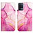 Leather Case Stands Fashionable Pattern Flip Cover Holder Y04B for Oppo F19 Pro Hot Pink