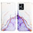 Leather Case Stands Fashionable Pattern Flip Cover Holder Y04B for Oppo Reno7 4G Purple