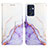 Leather Case Stands Fashionable Pattern Flip Cover Holder Y04B for Oppo Reno7 5G Purple