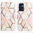 Leather Case Stands Fashionable Pattern Flip Cover Holder Y04B for Oppo Reno7 5G White