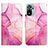 Leather Case Stands Fashionable Pattern Flip Cover Holder Y04B for Xiaomi Poco M5S Hot Pink