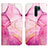 Leather Case Stands Fashionable Pattern Flip Cover Holder Y04B for Xiaomi Redmi 9 Hot Pink