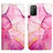 Leather Case Stands Fashionable Pattern Flip Cover Holder Y04B for Xiaomi Redmi 9T 4G Hot Pink