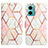 Leather Case Stands Fashionable Pattern Flip Cover Holder Y04B for Xiaomi Redmi Note 11E 5G White