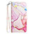 Leather Case Stands Fashionable Pattern Flip Cover Holder Y05B for Samsung Galaxy A52 5G Pink