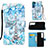 Leather Case Stands Fashionable Pattern Flip Cover Holder Y05B for Samsung Galaxy S23 5G