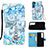 Leather Case Stands Fashionable Pattern Flip Cover Holder Y05B for Samsung Galaxy S23 Plus 5G