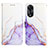 Leather Case Stands Fashionable Pattern Flip Cover Holder YB1 for Oppo A78 5G Purple