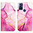 Leather Case Stands Fashionable Pattern Flip Cover Holder YB4 for Motorola Moto G Power (2022) Hot Pink