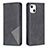 Leather Case Stands Fashionable Pattern Flip Cover L04 Holder for Apple iPhone 13 Black