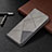 Leather Case Stands Fashionable Pattern Flip Cover L04 Holder for Apple iPhone 13 Mini Gray