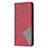 Leather Case Stands Fashionable Pattern Flip Cover L04 Holder for Apple iPhone 13 Red