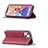 Leather Case Stands Fashionable Pattern Flip Cover L04 Holder for Apple iPhone 13 Red