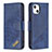 Leather Case Stands Fashionable Pattern Flip Cover L05 Holder for Apple iPhone 13 Blue