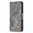 Leather Case Stands Fashionable Pattern Flip Cover L05 Holder for Apple iPhone 13 Mini Gray