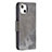 Leather Case Stands Fashionable Pattern Flip Cover L05 Holder for Apple iPhone 13 Mini Gray