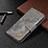 Leather Case Stands Fashionable Pattern Flip Cover L05 Holder for Apple iPhone 13 Mini Gray