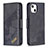 Leather Case Stands Fashionable Pattern Flip Cover L05 Holder for Apple iPhone 14 Black
