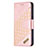 Leather Case Stands Fashionable Pattern Flip Cover L05 Holder for Apple iPhone 14 Plus Rose Gold