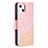 Leather Case Stands Fashionable Pattern Flip Cover L05 Holder for Apple iPhone 14 Plus Rose Gold