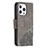 Leather Case Stands Fashionable Pattern Flip Cover L05 Holder for Apple iPhone 14 Pro Max Gray