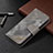Leather Case Stands Fashionable Pattern Flip Cover L05 Holder for Apple iPhone 14 Pro Max Gray