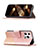 Leather Case Stands Fashionable Pattern Flip Cover L05 Holder for Apple iPhone 14 Pro Max Rose Gold
