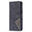 Leather Case Stands Fashionable Pattern Flip Cover L06 Holder for Apple iPhone 13 Black