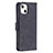 Leather Case Stands Fashionable Pattern Flip Cover L06 Holder for Apple iPhone 13 Black