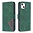 Leather Case Stands Fashionable Pattern Flip Cover L06 Holder for Apple iPhone 13 Green