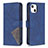 Leather Case Stands Fashionable Pattern Flip Cover L06 Holder for Apple iPhone 13 Mini Blue