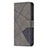 Leather Case Stands Fashionable Pattern Flip Cover L06 Holder for Apple iPhone 13 Mini Gray