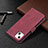 Leather Case Stands Fashionable Pattern Flip Cover L06 Holder for Apple iPhone 13 Mini Red