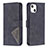 Leather Case Stands Fashionable Pattern Flip Cover L06 Holder for Apple iPhone 14 Plus Black