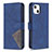 Leather Case Stands Fashionable Pattern Flip Cover L06 Holder for Apple iPhone 14 Plus Blue