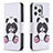 Leather Case Stands Fashionable Pattern Flip Cover L07 Holder for Apple iPhone 13 Pro White