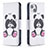 Leather Case Stands Fashionable Pattern Flip Cover L07 Holder for Apple iPhone 14 Plus White