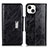 Leather Case Stands Flip Cover A01 Holder for Apple iPhone 13 Black