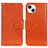 Leather Case Stands Flip Cover A02 Holder for Apple iPhone 13 Mini Orange