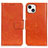 Leather Case Stands Flip Cover A02 Holder for Apple iPhone 13 Orange