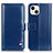 Leather Case Stands Flip Cover A04 Holder for Apple iPhone 13 Blue