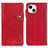 Leather Case Stands Flip Cover A06 Holder for Apple iPhone 14 Plus Red