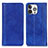 Leather Case Stands Flip Cover A08 Holder for Apple iPhone 13 Pro Blue
