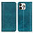 Leather Case Stands Flip Cover A08 Holder for Apple iPhone 13 Pro Green