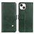 Leather Case Stands Flip Cover A09 Holder for Apple iPhone 13 Mini Green