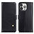 Leather Case Stands Flip Cover A09 Holder for Apple iPhone 13 Pro Max Black